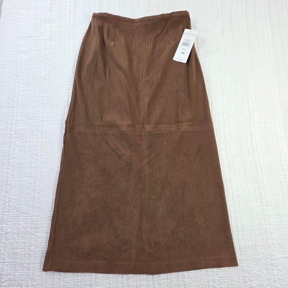 Vintage Norton McNaughton Chocolate Suedette Long Column Y2K Boho 14 NWT